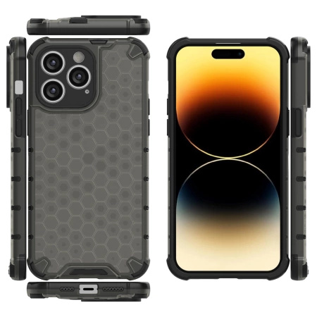 HURTEL ETUI PANCERNE HYBRYDOWE DO IPHONE 14 PRO MAX Z SYSTEMEM HONEYCOMB
