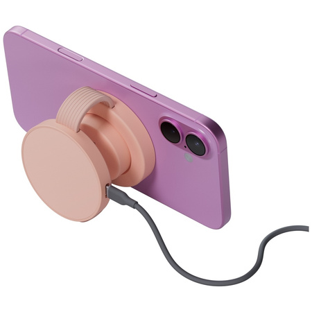 Ładowarka indukcyjna Bazic GoMag Trio 2  3w1 15W magnetyczna do iPhone/Watch/AirPods różowy