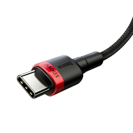 Baseus Cafule nylonowy kabel przewód USB Typ C Power Delivery 2.0 100W 20V 5A 2m czarny (CATKLF-AL91)