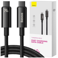 Kabel USB C - USB C 480Mb/s 240W 2m Baseus Tungsten Gold CAWJ040101 - czarny