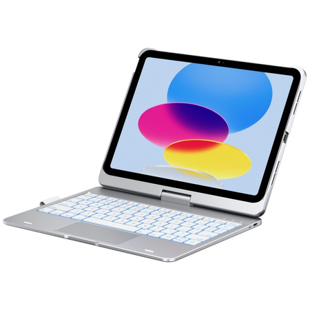 Etui Typecase Flexbook Touch             z klawiaturą do iPad 11" (A16) 2025 / iPad 10.9" 2022 srebrny