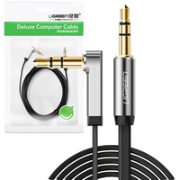 Ugreen płaski kabel przewód audio AUX 3,5 mm mini jack 2m srebrny (10599)