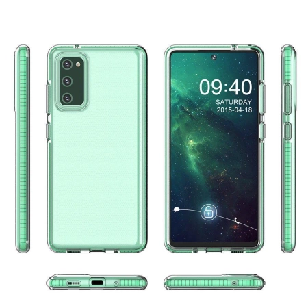 SPRING CASE ETUI POKROWIEC DO SAMSUNG GALAXY A72 4G ŻELOWE Z KOLOROWĄ RAMKĄ