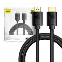 BASEUS KABEL HDMI 2.1 DO TV MONITOR 8K 60HZ 3D HDR 48GBPS 2M Z FUNKCJĄ HDR