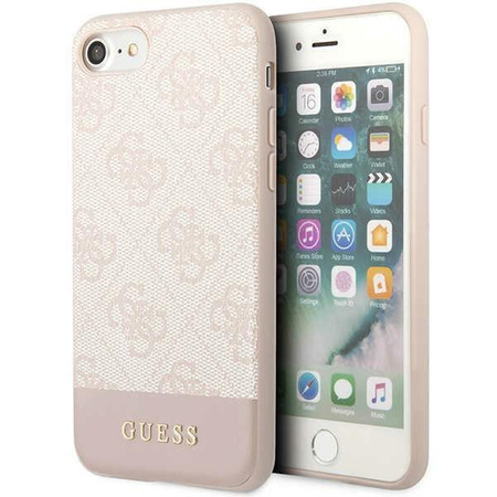 Etui Guess GUHCI8G4GLPI na iPhone 7 / 8 / SE 2020 / SE 2022 - różowe 4G Stripe Collection
