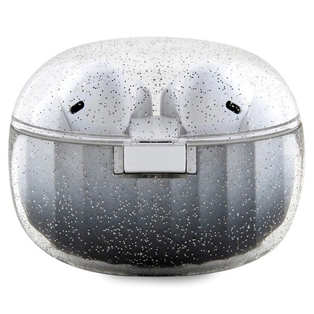 Słuchawki Bluetooth TWS Guess Glitter Gradient ze stacją dokującą - czarne
