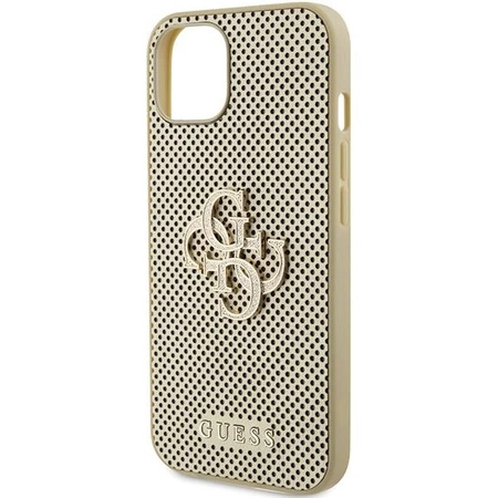 Etui Guess Perforated 4G Glitter do iPhone 15 - złote
