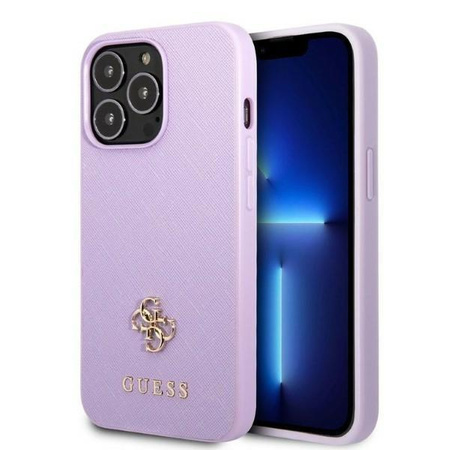Etui Guess GUHCP13XPS4MU na iPhone 13 Pro Max purpurowy/purple hardcase Saffiano 4G Small Metal Logo