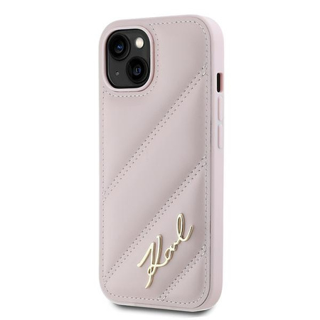 KARL LAGERFELD ETUI HARDCASE DO IPHONE 14 15 13 6,1 DIAGONAL QUILTED SCRIPT