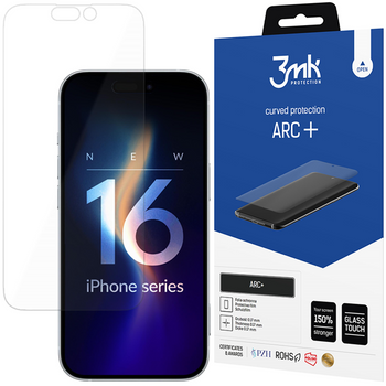 3MK FOLIA ARC+ DO IPHONE 16 OCHRONA EKRANU MATOWE ANTIPRINT FULLSCREEN