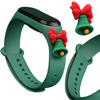 Strap Xmas opaska do Xiaomi Mi Band 4 / Mi Band 3 świąteczny silikonowy pasek bransoletka ciemnozielony (dzwonek)