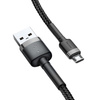 Baseus Cafule Cable wytrzymały nylonowy kabel przewód USB / micro USB 2A 3M czarno-szary (CAMKLF-HG1)