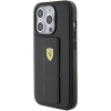 Etui Ferrari Grip Stand Metal Logo na iPhone 15 Pro Max - czarne