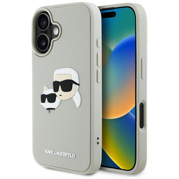 KARL LAGERFELD ETUI RUBBER DOUBLE HEADS DO IPHONE 16 OCHRONNE Z 3D DESIGNEM