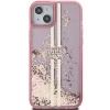 Etui Guess Liquid Glitter Gold Stripes na iPhone 15 Plus / 14 Plus - różowe