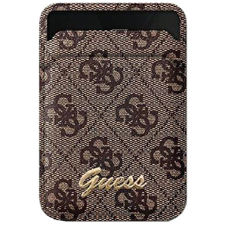 Etui Guess Wallet Card Slot Stand GUWMSHG4SHW - brązowe MagSafe 4G Classic Logo