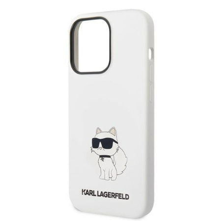 Karl Lagerfeld KLHMP14XSNCHBCH iPhone 14 Pro Max 6,7" hardcase biały/white Silicone Choupette MagSafe