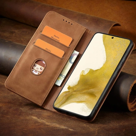 HURTEL ETUI CASE POKROWIEC MAGNETYCZNY DO SAMSUNG GALAXY S23 PLUS BRĄZOWE