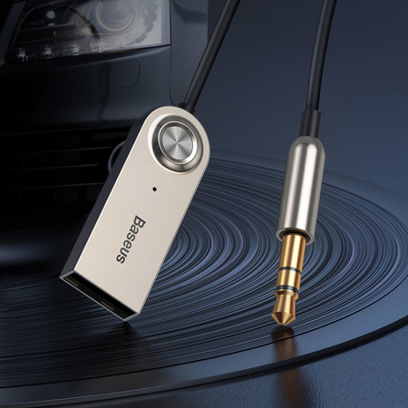 Baseus BA01 odbiornik dźwięku Bluetooth 5.0 kabel adapter audio AUX jack czarny (CABA01-01)