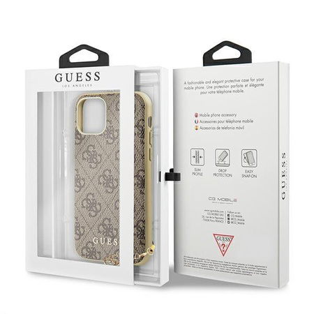 Etui Guess GUHCN61GF4GBR na iPhone 11 / Xr brown/brązowy 4G Charms Collection