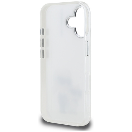 Etui Karl Lagerfeld IML Aquarelle Karl   & Choupette & Logo do iPhone 16 biały