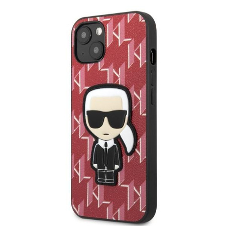 Etui Karl Lagerfeld KLHCP13SPMNIKPI na iPhone 13 mini hardcase - czerwone Monogram Ikonik Patch
