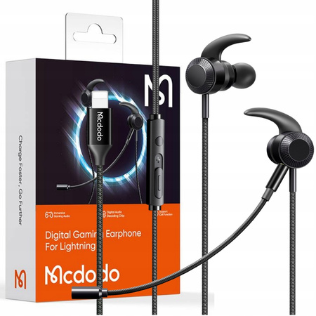 Mcdodo Headphones With Microphone Gaming for iPhone , Black