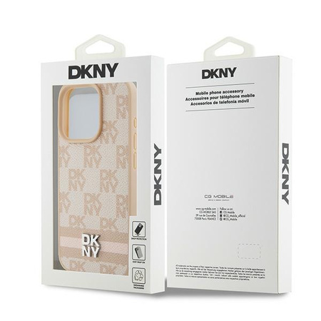 DKNY HARDCASE POKROWIEC DO IPHONE 15 PRO Z PASKAMI LEATHER CHECKERED MONO