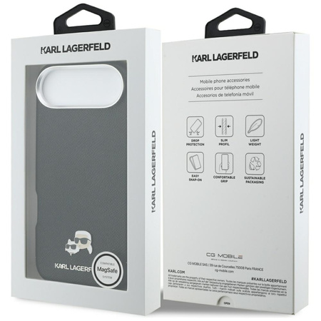 Etui Karl Lagerfeld Karl & Choupette     Head Pins Saffiano MagSafe do iPhone Air czarny