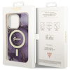Etui Guess GUHMP14LHTMRSU na iPhone 14 Pro purpurowy/purple hardcase Golden Marble MagSafe
