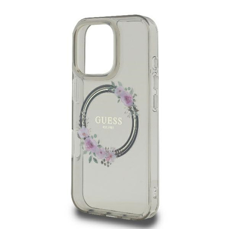 GUESS ETUI CASE HARDCASE DO IPHONE 16 PRO MAX DO MAGSAFE IML FLOWERS WREATH