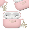 Etui Guess GUAP2LECG4P na AirPods Pro 2 cover - różowe Liquid Silicone Glitter Triangle Charm