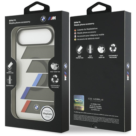 Etui BMW M IML Metal Buttons Tricolor    Lines MagSafe do iPhone Air antracyt