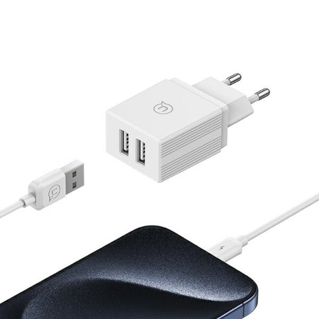 USAMS ŁADOWARKA 2XUSB 18W DO IPHONE 11 12 13 14 Z KABLEM DO LIGHTNING