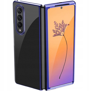 Plating Case etui Samsung Galaxy Z Fold 4 pokrowiec z metaliczną ramką niebieskie