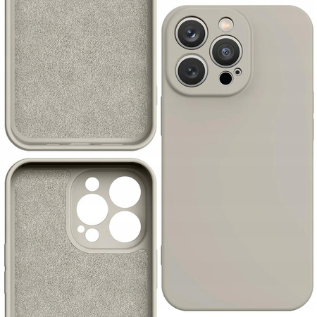 Silicone case etui iPhone 14 Plus silikonowy pokrowiec beżowe