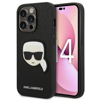 Karl Lagerfeld KLHCP14LSAPKHK iPhone 14 Pro 6,1" czarny/black hardcase Saffiano Karl`s Head Patch