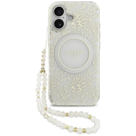 GUESS ETUI IML FLOWERS ELECTRO PEARL STRAP DO MAGSAFE IPHONE 17
