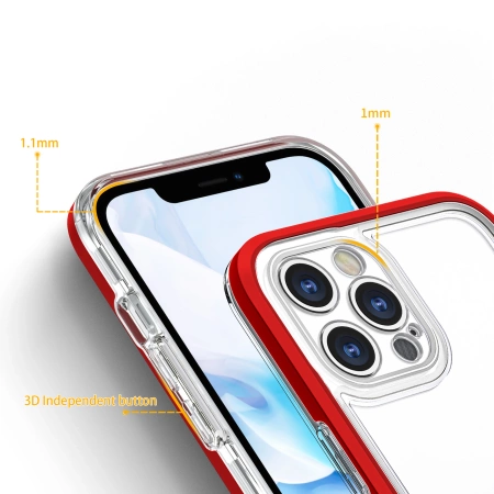 HURTEL POKROWIEC CLEAR 3IN1 DO IPHONE 12 PRO MAX Z RAMKĄ WYSOKO OCHRONNY