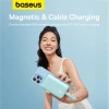 Powerbank Baseus Magnetic Mini MagSafe 10000mAh 20W z wbudowanym kablem Lightning - niebieski + kabel Baseus Simple Series USB-C - USB-C 60W 0.3m