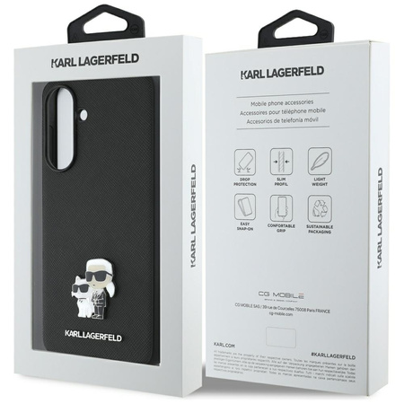 KARL LAGERFELD ETUI DO SAMSUNG GALAXY A36 SAFFIANO Z METALOWYM LOGO K&C