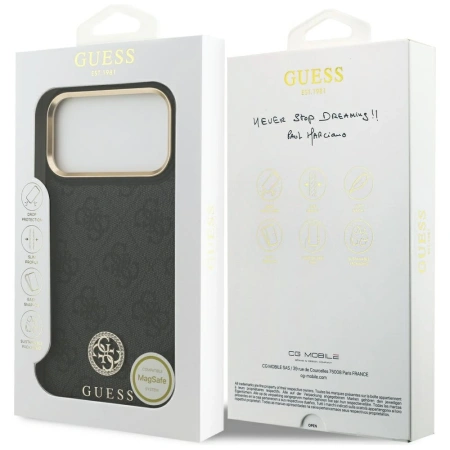 GUESS ETUI POKROWIEC DO IPHONE 17 PRO MAX 4G STRASS LOGO MAGSAFE