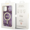 Etui Guess GUHMP14SHTMRSU na iPhone 14 purpurowy/purple hardcase Golden Marble MagSafe