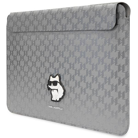 Etui Karl Lagerfeld Saffiano Monogram Choupette KLCS14SAKHPCG na laptopa 14" - srebrne