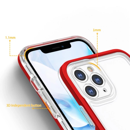 HURTEL ETUI POKROWIEC CASE ŻELOWY DO IPHONE 11 PRO MAX CLEAR 3IN1 RAMKA
