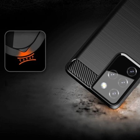 HURTEL ETUI CASE POKROWIEC CARBON DO SAMSUNG GALAXY S21 ULTRA 5G ELASTYCZNE