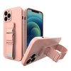 Rope case żelowe etui ze smyczą łańcuszkiem torebka smycz iPhone 12 Pro Max różowy