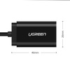Ugreen zewnętrzna karta dźwiękowa muzyczna adapter USB - 3,5 mm mini jack 15cm czarny (30724)