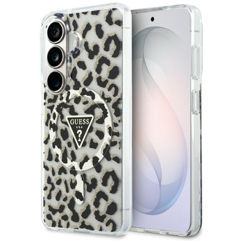 Etui Guess IML Leopard Print Triangle    MagSafe do Samsung Galaxy S26 czarny