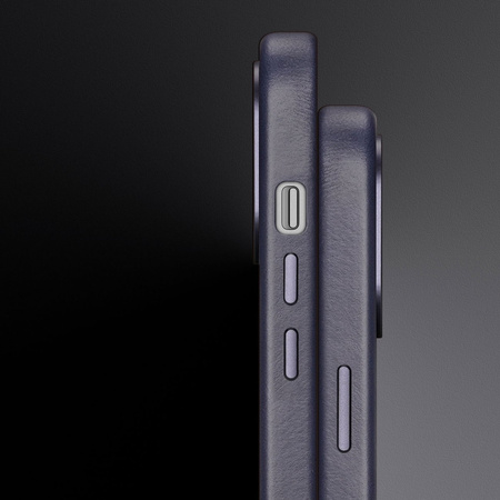 Dux Ducis Naples etui iPhone 14 Plus magnetyczny skórzany pokrowiec MagSafe niebieskie